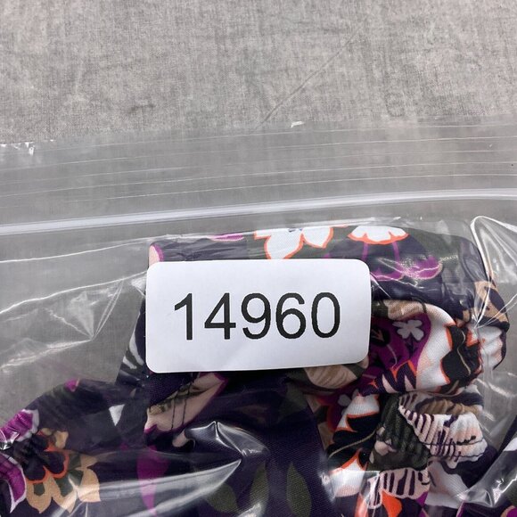 Lands End Swim Suit 4P Purple Floral‎ 1pc Ruched Padded Bra Nylon Spandex NWT - Picture 9 of 9